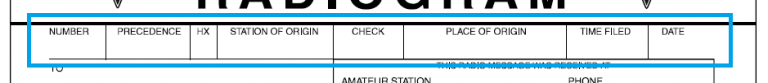 Radiogram header section